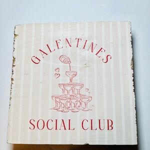 Galentines Social Club Party Box Sign Bar Cart Champagne Valentine’s Day